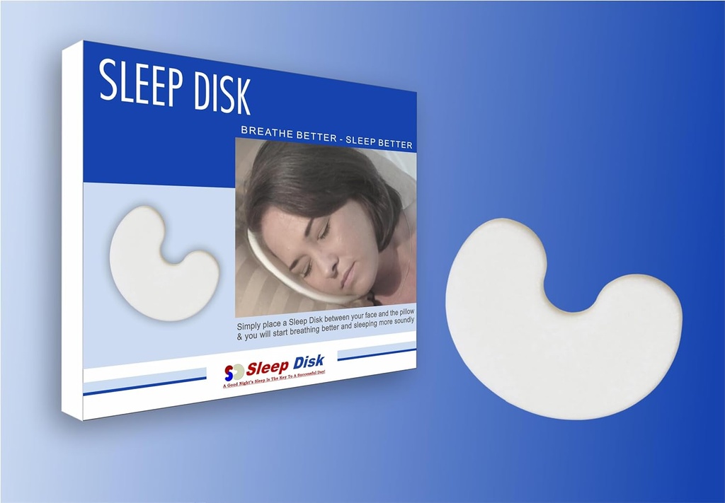 Sleep Disk del Dr. Organizer – Respira più facile e dormi meglio con il disco ergonomico della schiuma – Riduce il rumore, potenzia il flusso d'aria, protegge la pelle e le ciglia – Grande per le allergie e il comfort alla notte