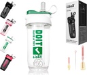 Litex Shaker Bottiglie per Protein Shakes, 26oz Blender Shaker Bottiglia per Pre-Workout,Coppa di Spazzole con Straw, BPA-free Tritan Miscelatore Bottiglie per Protein Powder,con Pennello di Coppa e istruzioni (bianco)