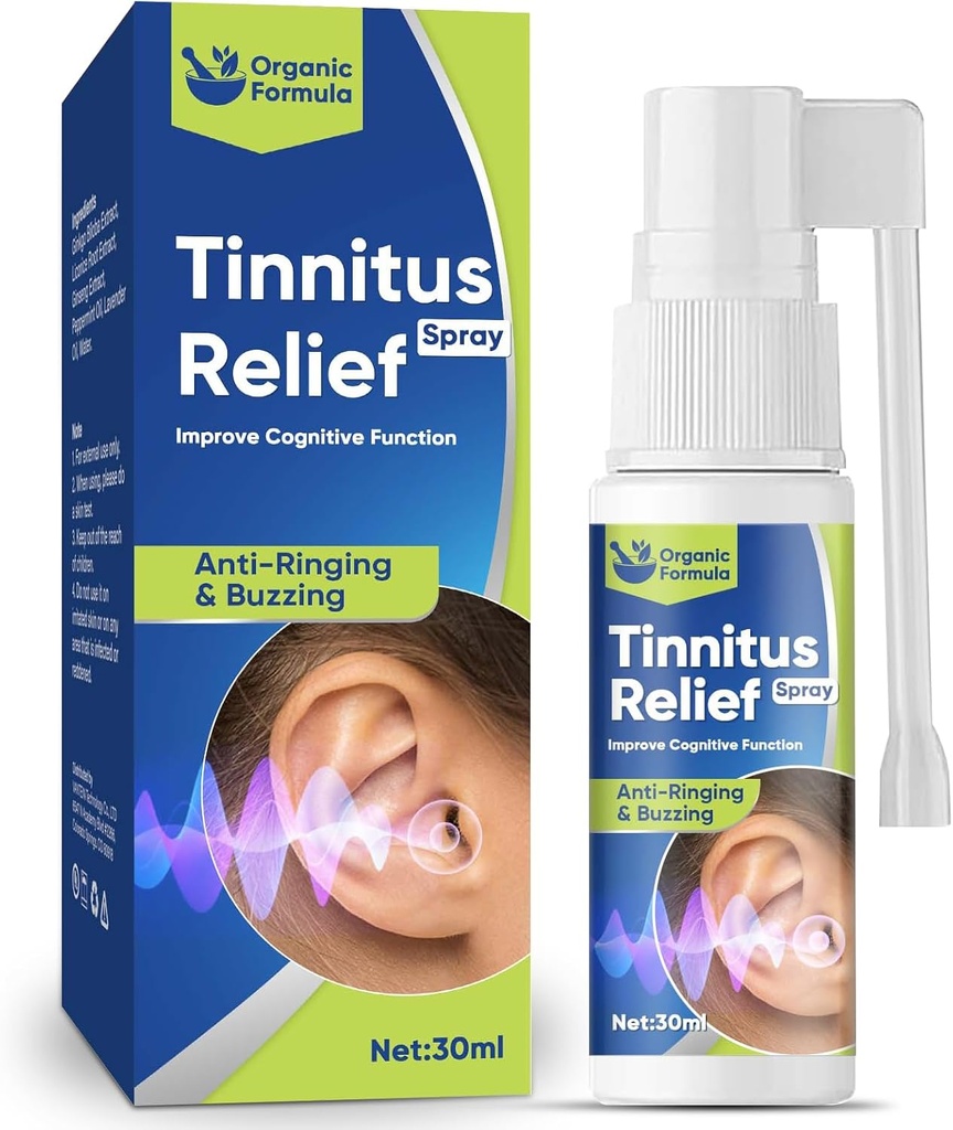 TUHIMO Tinnitus Rëliëf per anelli ears,Natural efficace Tinnitus Trattamento Spray,30ml-Blue