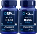 Estensione di vita No Flush Niacin 640 mg, 100 capsule (pacchetto di 2)