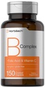 Horbaach B Vitamine complesse per le donne e gli uomini | 150 Caplets | con acido folico & vitamina C | Non OGM & Gluten Integratore gratuito