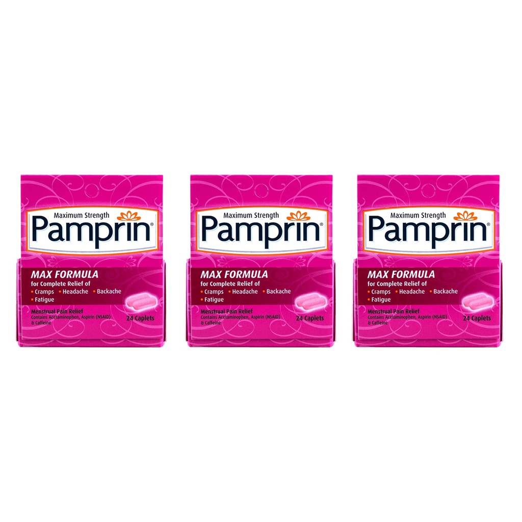 Formula massima resistenza Pamprin, 24 Caplets (Pack of 3)