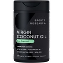 Sports Research® Organic Coconut Oil Capsule 3000MG - Olio Extra Vergine di cocco pressato a freddo con Trigliceridi a catena media (MCT) - Vegan Friendly & Non OGM Verificato - 120 Softgels