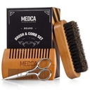 Cuscinetto in legno e Pettine Set per gli uomini - Perfetto per i Beards Testa Capelli e Mustaches Men's Grooming Kit per Styling, Applicando Orso Oli e Balms per una migliore crescita della cura dei capelli e la salute impressionante dei capelli