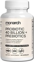 Probiotici 40 miliardi + Prebiotici: 4 Strains Diverse - Digestivo & Salute Gut (60 capsule) - Probiotici per donne e uomini - Natural | Gut Health & Immune Support Supplemento | Fornisce supporto Digestivo