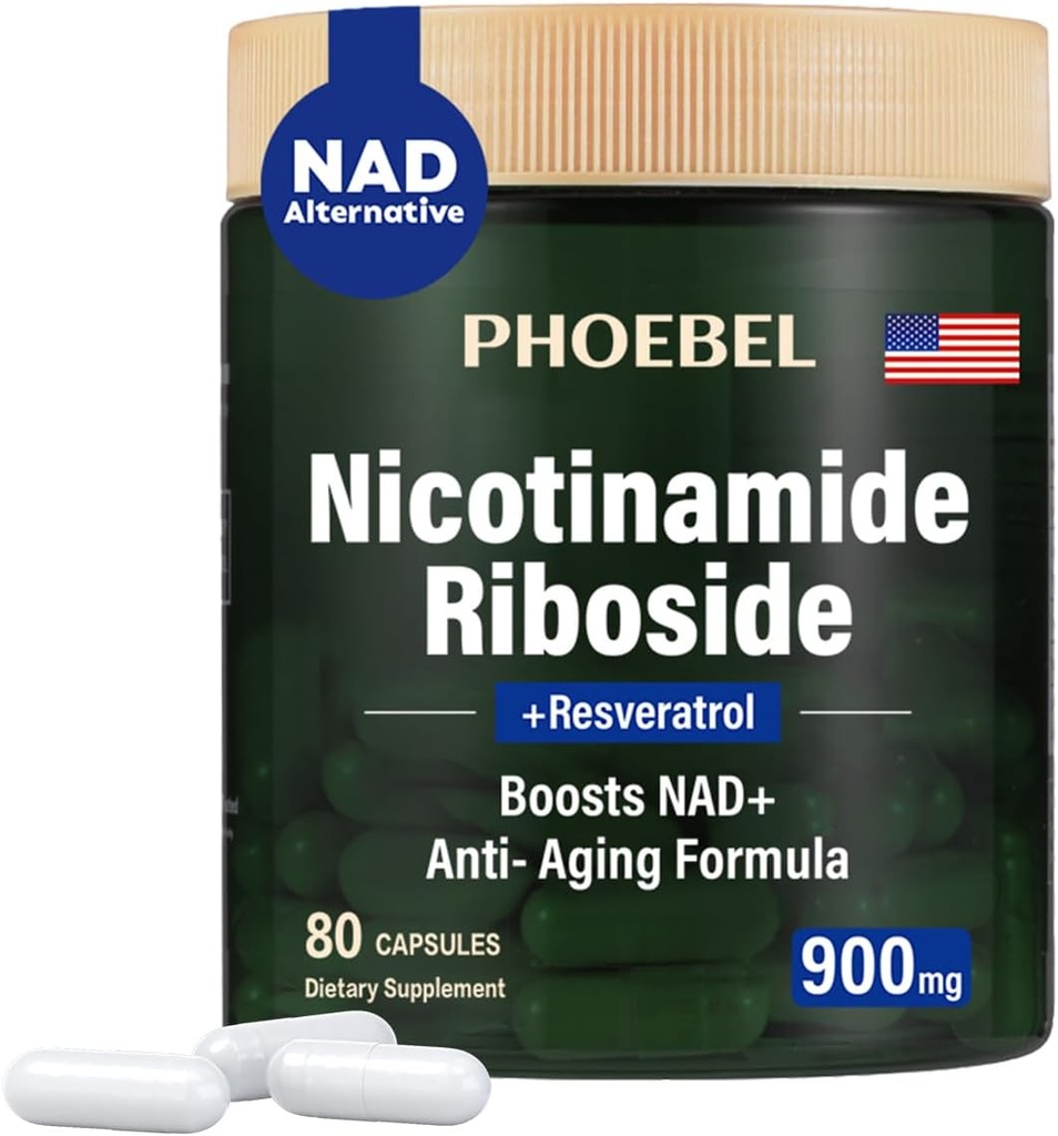 Nuovo supplemento Nicotinamide Riboside Resveratrolo-900mg, supplemento per gli uomini e le donne (80 capsule)