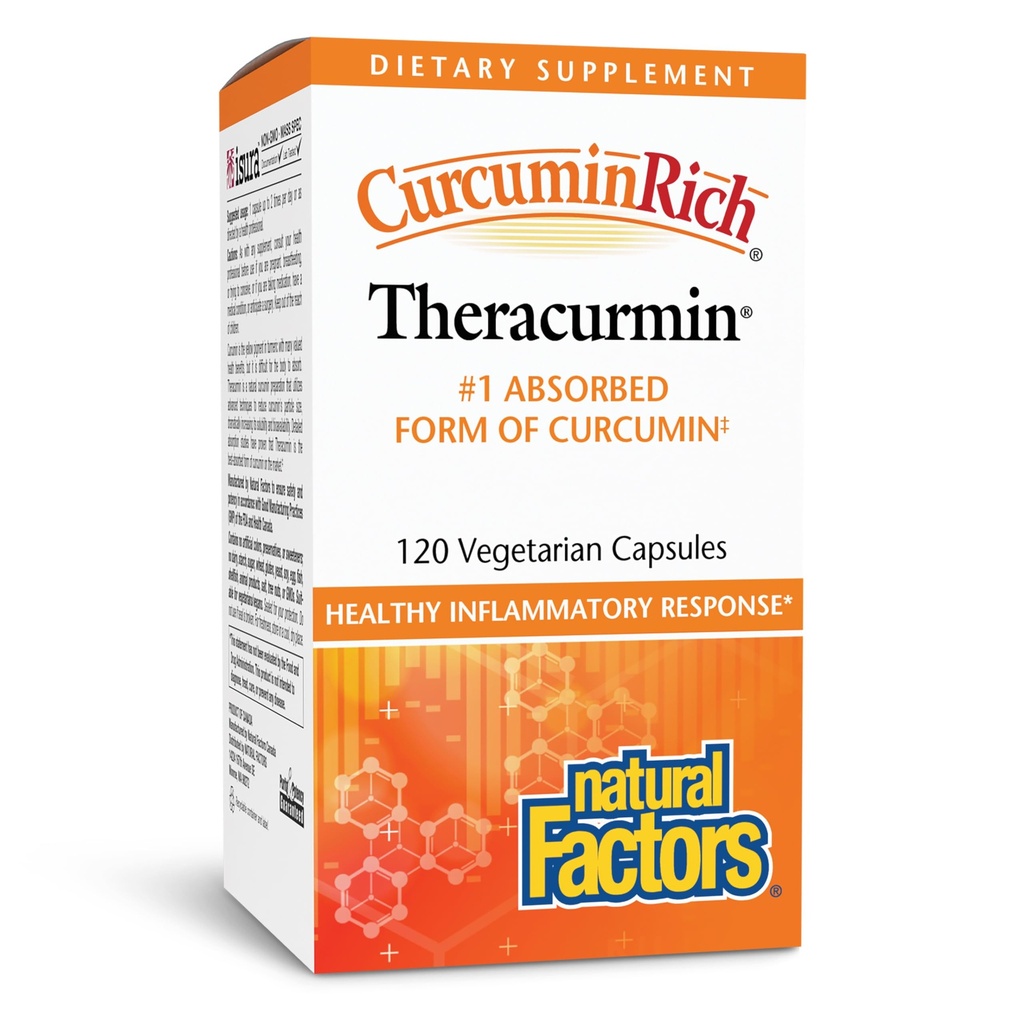 Fattori naturali, CurcuminRich Theracurmin, 30 mg, Formulato per l'assorbimento superiore, 120 Conte (Pack of 1)