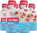 SlimFast Meal Sostituzione Shake, Fragole Originali & Cream, 10g di Pronti a Bere Proteine per Perdita di Peso, 11 Fl. Oz Bottiglia, 4 Conte (Pack of 3) (Packaging May Vary)