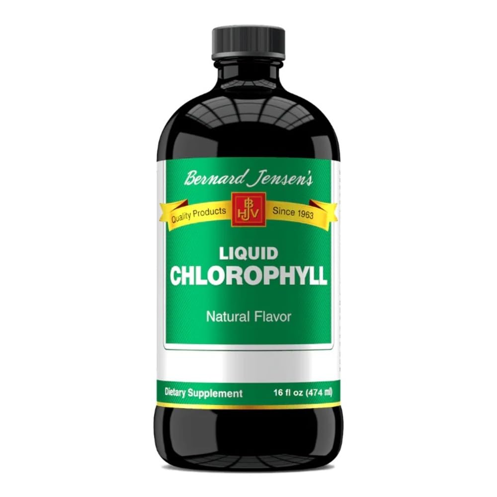 Il 100% Pure Natural Chlorophyll Flavor Liquid Supplement | di Bernard Jensen promuove Alkaline Ph | Aiuta a pulire il sangue | 16 Ounce fluido (474 ml)