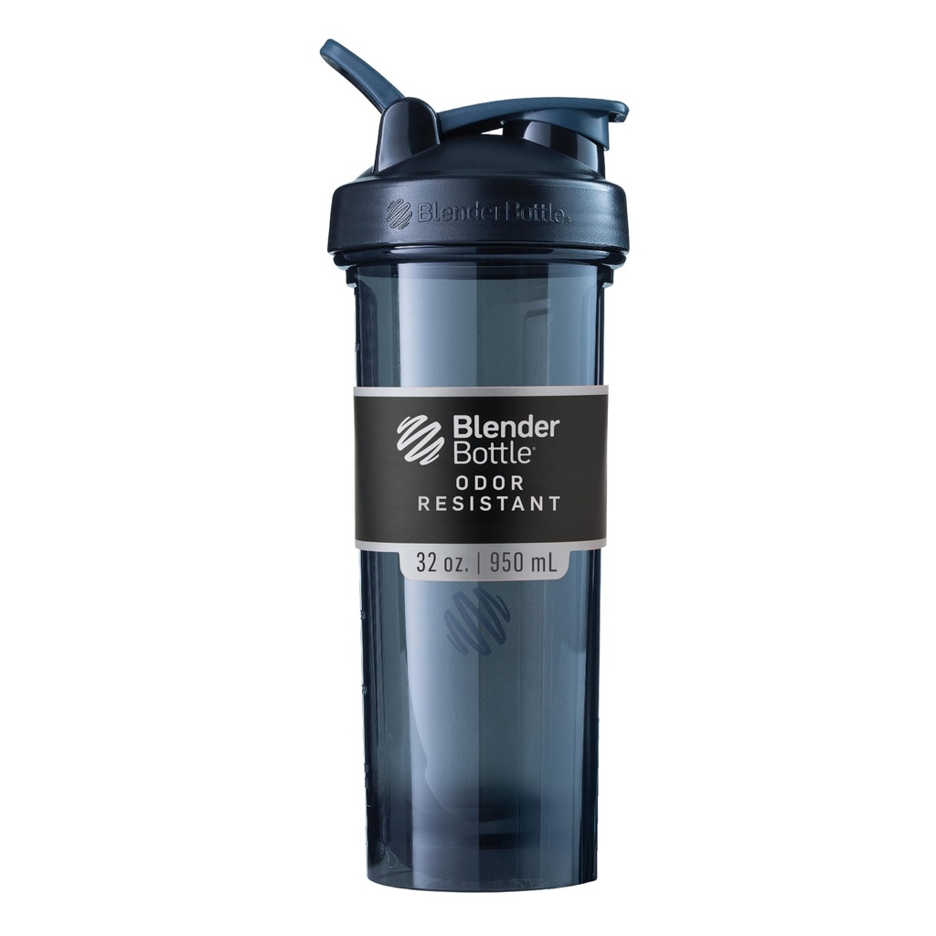 BlenderBottle Shaker Serie Pro Perfetto per frullati e pre allenamento, 32 once, nero