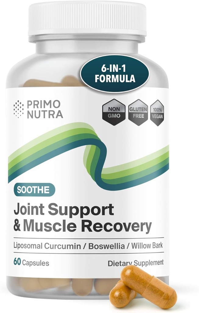 Fast Acting Joint Health Supplement - Curcumina Liposomal, Boswellia serrata, White Willow Bark, Integratore Turco con Pepe Nero 6-in-1 Joint Support Supplement (60 capsule)