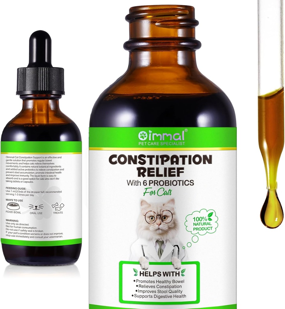 Rilievo di costipazione del gatto, 2 Fl Oz Rilievo di costipazione per il gatto, Lassativo del gatto, Rilievo di costipazione lassativa del gatto, Ammortizzatore dello sgabello, Supporta la salute digestiva