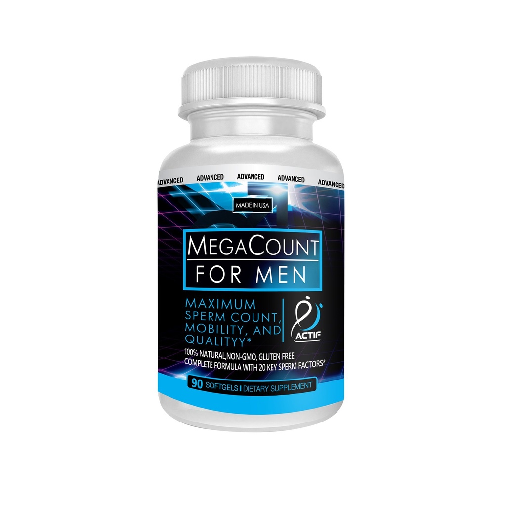 ACTIF MegaCount per gli uomini - Supporto massimo della fertilità e Booster del conteggio dello sperma, clinicamente dimostrato per migliorare il conteggio dello sperma e la motilità - Non-OGM, Made in USA, 90 Count