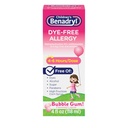 Liquido di sollievo all'allergia alla die-free di Benadryl + 12,5 mg Difeninhydramine HCl, Antistamina Medicina dell'allergia per i bambini aiuta a alleviare Runny Nose & Sneezing, Bubble Gum Flavor, 4 fl. oz