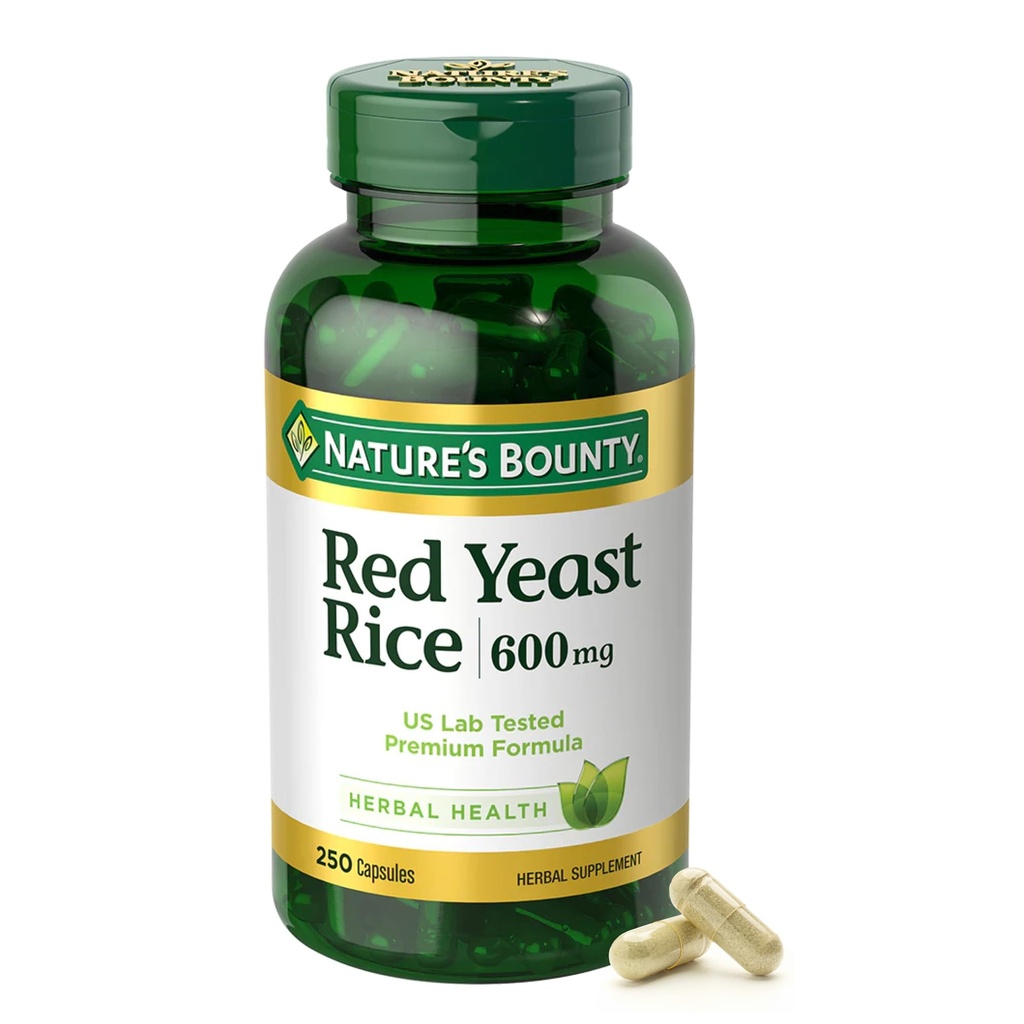 Rice di lievito rosso della natura, supplemento di erbe, 600mg, 250 capsule