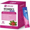 OMOGS Probiotico, 120-Billion-CFUs, 18 Strains, con 3 Prebiotici e estratto di mirtillo, aiuto per Booster immunitario, salute digestiva, salute del fegato e salute vaginale