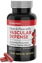 Nattokinase Supplemento Nitric Oxide Capsule Beet Root Extract High Potency Lumbrokinase & Bromelain Systemic Enzymes Nitric Oxide Blend Clean & Flow Vascular Defense 60 Caps 30 Serve