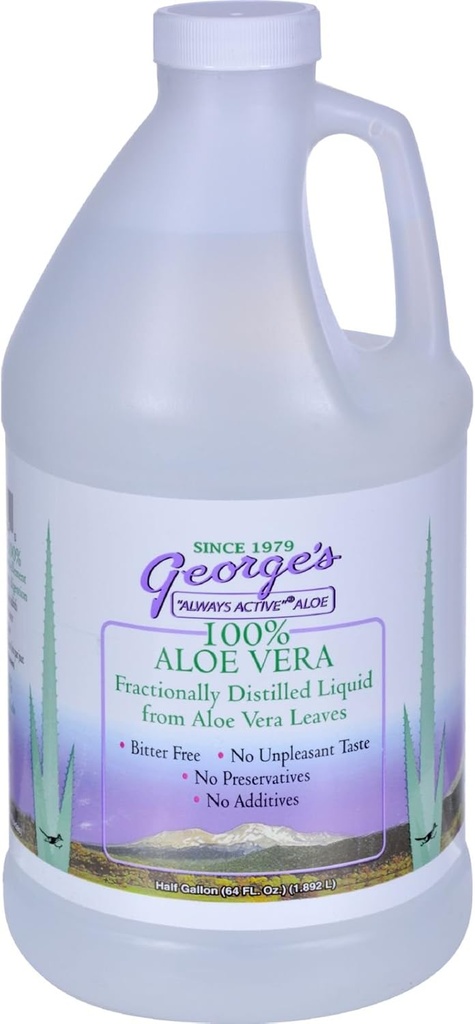 Georges Aloe Vera - Liquido Distillato Frazionalmente - Bitter Free - No Preservatives - 64 fl oz (Pacchetto di 4)