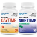 Puregen Labs Daytime and Nighttime Combo Pack, Cold and Flu Relief Medicine | Potente Multi-Symptom Daytime and Nighttime Relief per Headache, Fever, Sore Throat, Cough, Congestion and Aches