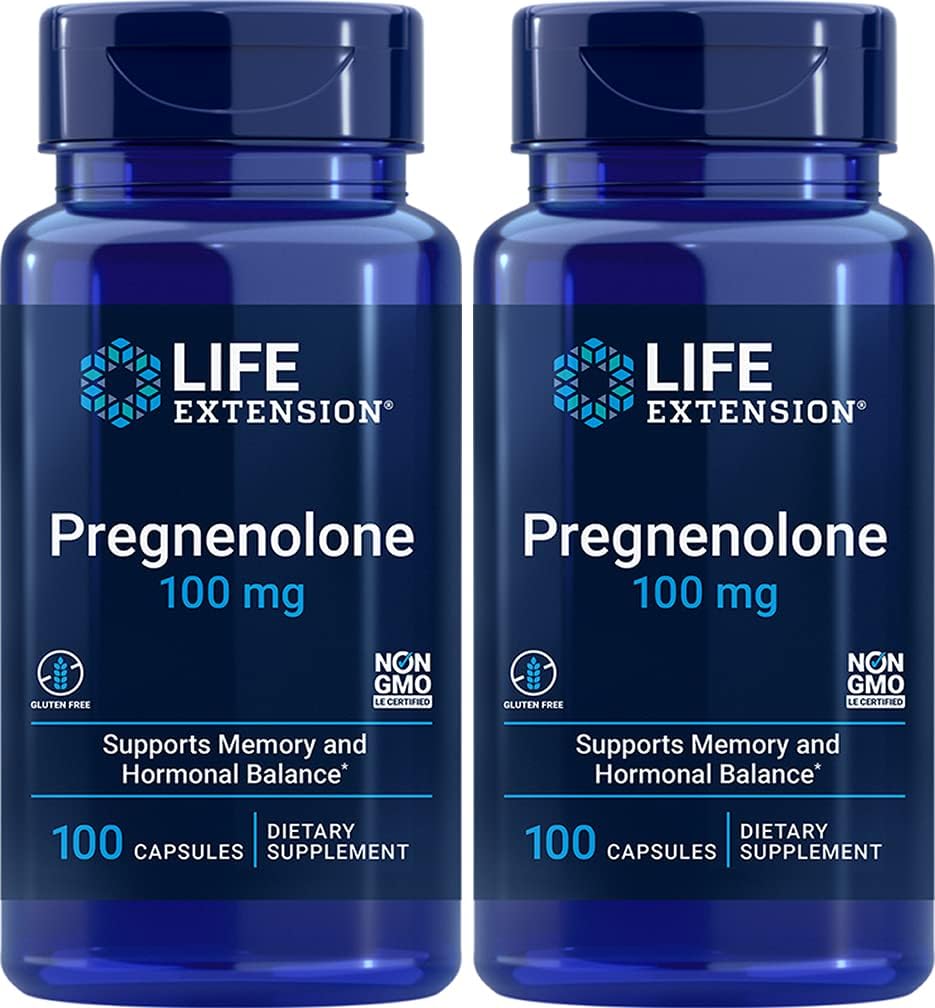 Estensione della vita Pregnenolone 100 Mg 100 Caps 2-Pack (200 Count)
