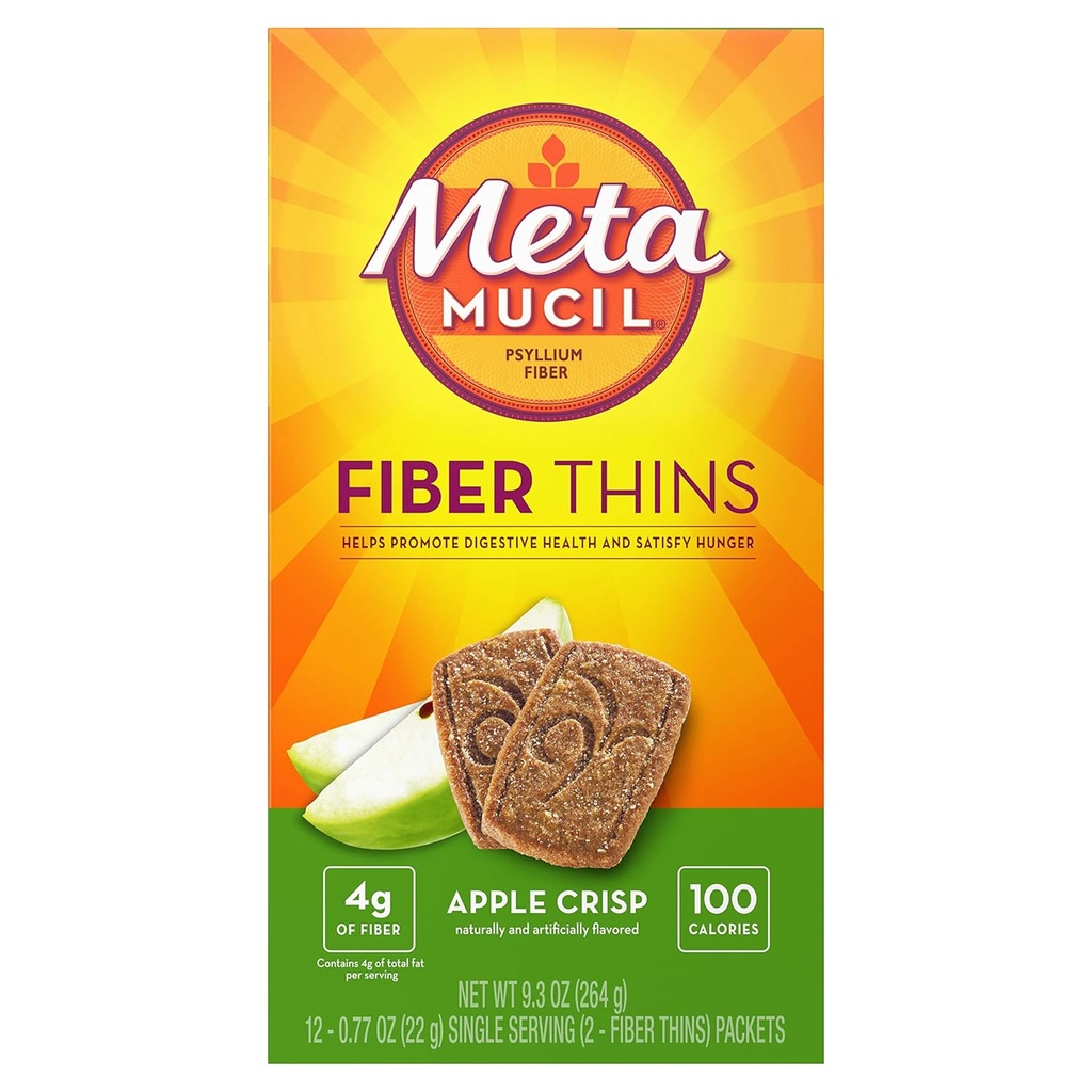 Metamucil Fiber Wafers Apple Crisp 24 Ogni (Pack of 2)