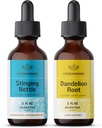 HERBAMAMAMA Kit di gocce di liquido a base di erbe - Bundle di orticaggio & Dandelion Root Tincture 2 fl oz - Vegan, Non OGM, Sugar & Alcohol-Free - 2 Pack