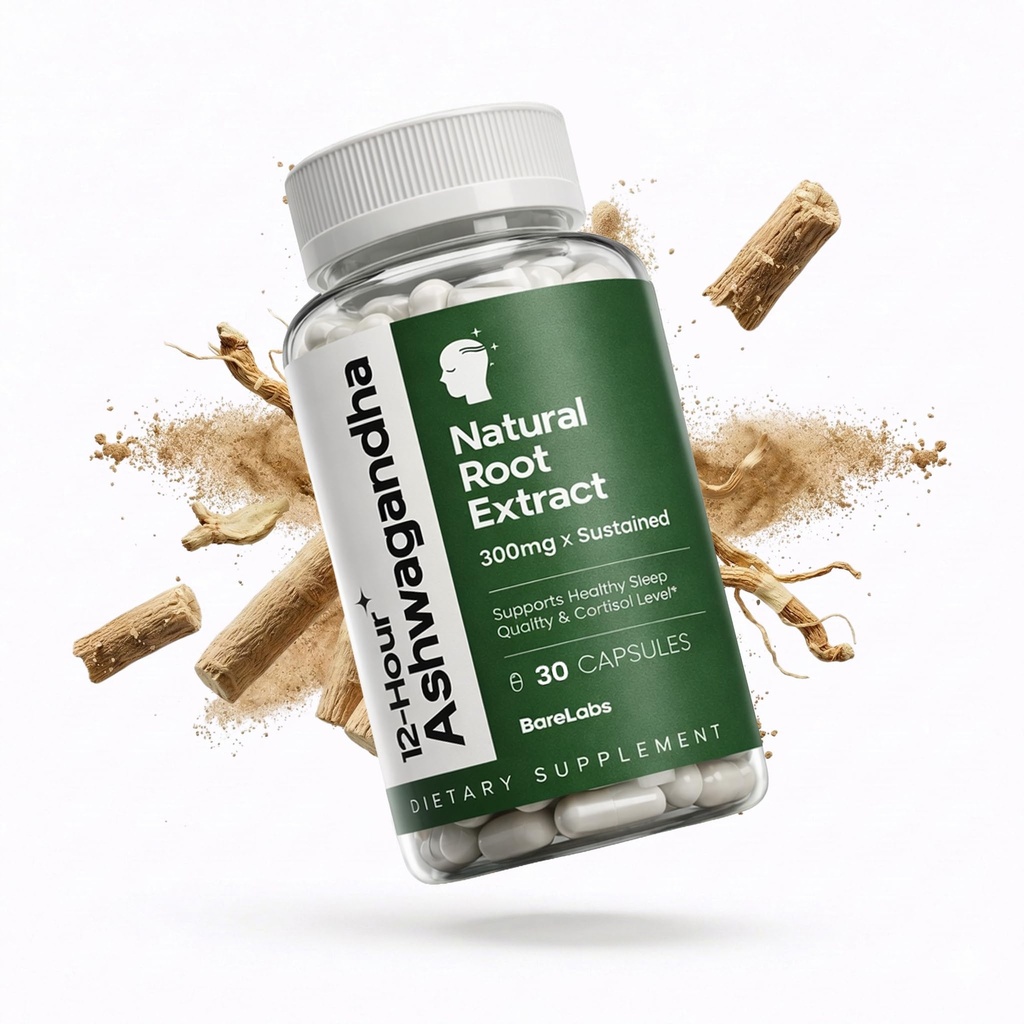 Ashwagandha 300mg + Estratto di radice di rilascio di 12 ore (Prolanza®) + Stress, supplemento di sostegno di sonno & energia per gli uomini e le donne - 30 giorni di alimentazione