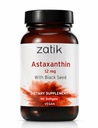 Zatik Naturals - Astaxanthin 12mg con Seme Nero Organico, Antiossidante, 90 Vegan Softgels