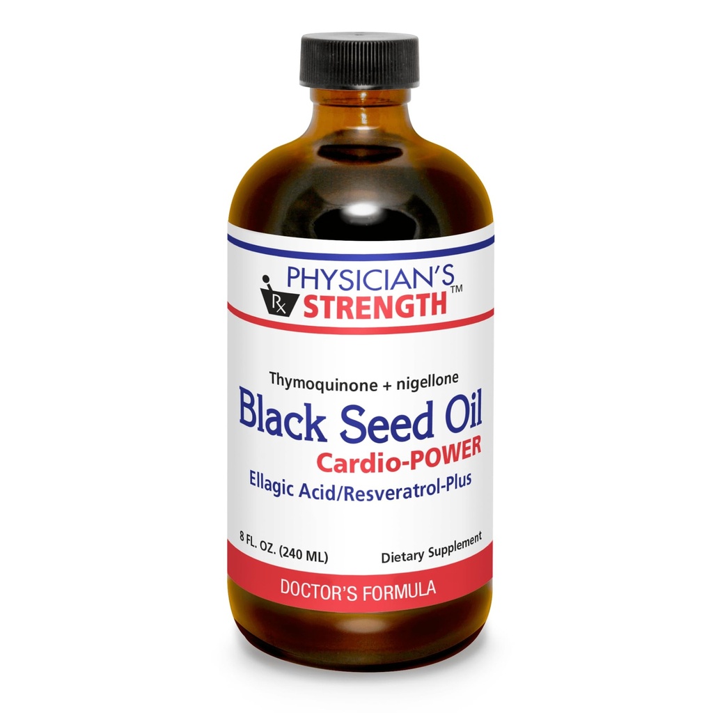 Forza del medico Cardio-Power nero del seme - 8 fl oz - Acido elagico/Resveratrolo-Plus - Supporta una migliore salute - Non-OGM - 48 Serve