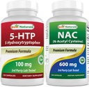 Best Naturals 5-HTP (5-idrossitriptofano) 100 mg & NAC - N Acetyl Cysteine 600 mg