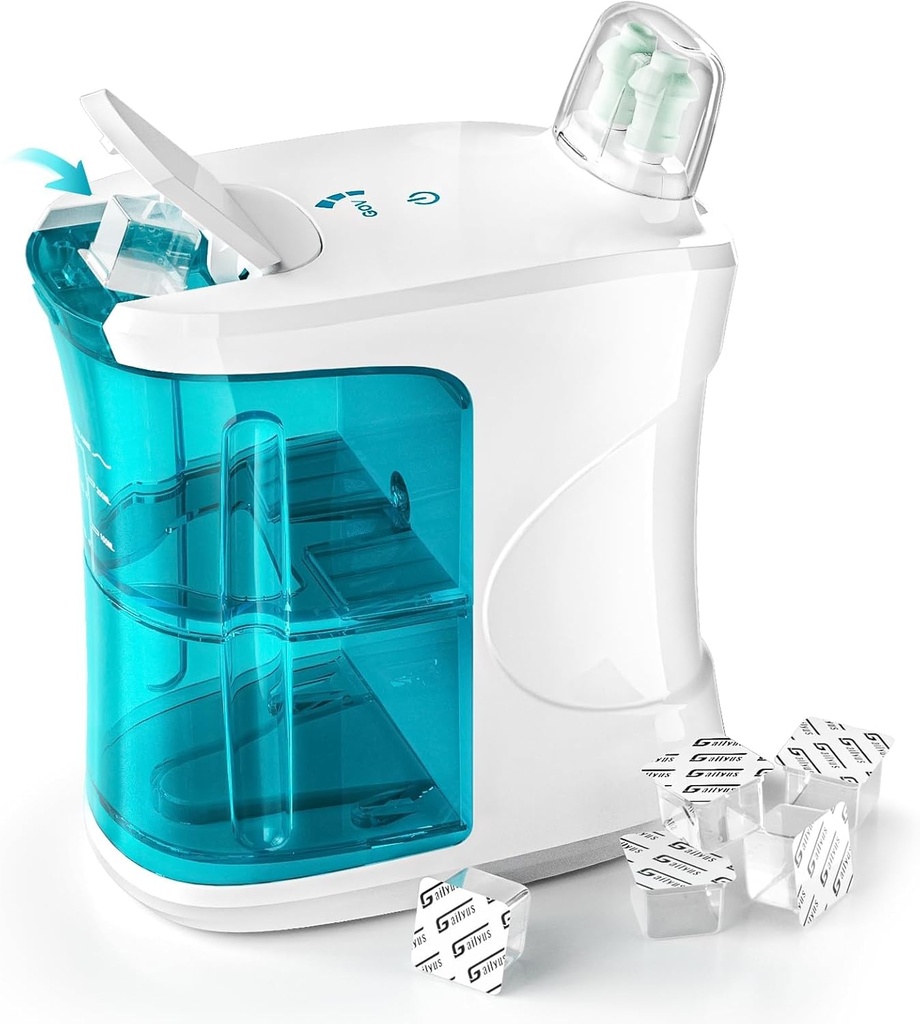 Sistema di irrigazione nasale a doppia alimentazione,macchina di raccolta automatica dei rifiuti e del soffitto,Risciacquo del seno per vari sintomi nasali Rilievo, Macchina di pulizia del naso con 18 capsule Saline