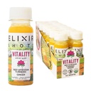 Elixir Shots, Vitality Immunity Wellness Shot with 100% Organic Ingredients, Freddo-Pressed Red Hawaiian Turmeric, Peruvian Ginger, Ananas and Black Pepper, No Sugar or Artificial Additives, 12 Pack
