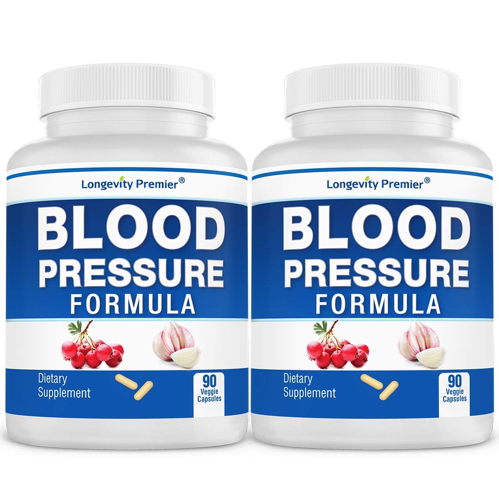 [2-Bottle Value Pack] Formula di pressione sanguigna di longevità -Scientifically formulata con Hawthorn & 12+ Qualità Tutte le erbe naturali