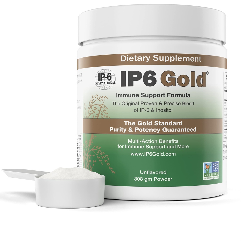 IP6 Oro, IP-6 & Myo-Inositol, Polvere non aromatizzata 308 gm - Integratore di Hexaphosphate di Inositol - Vegan, Non OGM, Gluten Free