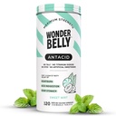 Wonderbelly Antacid, Efficace bruciore di stomaco e sollievo di indigestione di acido istantaneo, Compresse masticabili ad alta resistenza, Carbonato di calcio di 1000 mg, No Talc o Dye, Menta dolce, 120 conte