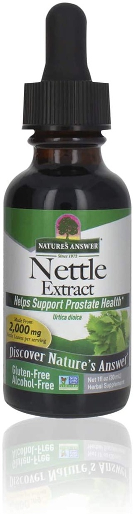 La risposta della natura nettle Leaf 1oz Extract | Suppot della prostata | Concentrated Dark Green Nettle Leaf Herbal Supplement | Non-GMO, Kosher, Gluten-Free, & Alcohol-Free | Single Count