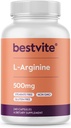 BESTVITE L-Arginina 500mg (240 capsule) - No Magnesio Stearato - No Diossido di Silicio - No Filler - Non OGM - Gluten Free