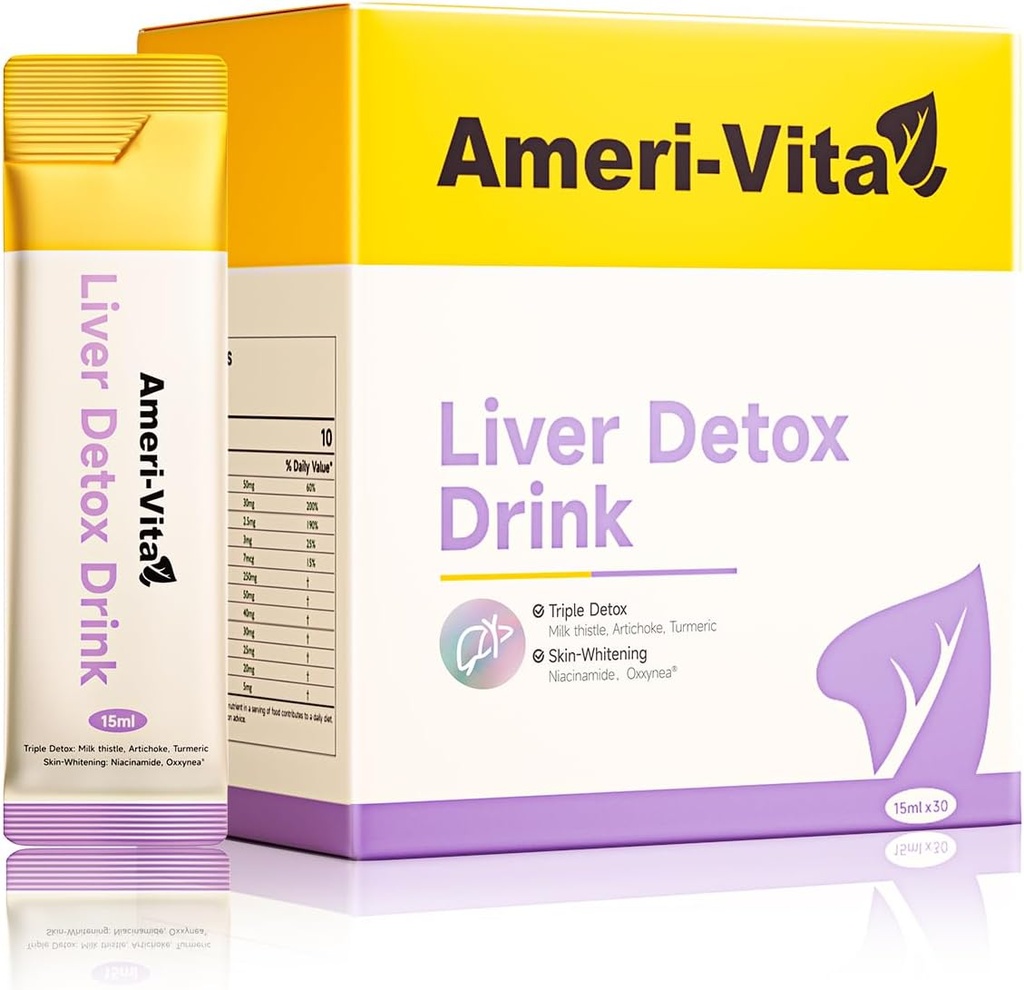 Integratore di bevande al fegato liquido - Estratto di cardo e carciofo di latte con curcuma e inositolo - Supporto naturale per la salute del fegato - Zucchero-Free, Non OGM, Sapore di pesca - 30 Sacchetti