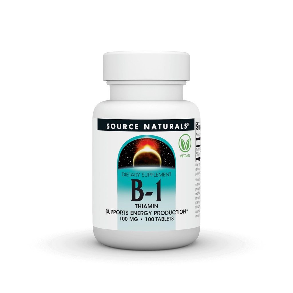 Vitamina B-1 100mg Fonte Naturals, Inc. 100 Tabs