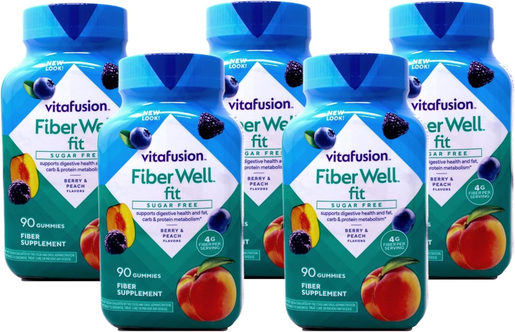 Fiber Well Fit Gummies, 5 Pack (90 Conte)