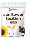 Micro Ingredienti Lecitina di girasole 1,600mg Per Serving, 300 Softgels | Sorgente coltivata sostenibile, Pressata a freddo, Ricco in Phosphatidyl Choline | Supplemento di lattazione* | Soy Free, Non OGM