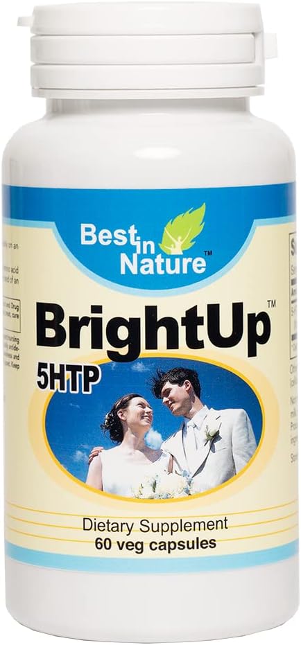 BrightUpTM-5 HTP - Integratore di Supporto per Mood sano con Estratto di Griffonia simplicifolia, Il metabolita intermedio tra l'aminoacido L-triptofano e la serotonina.
