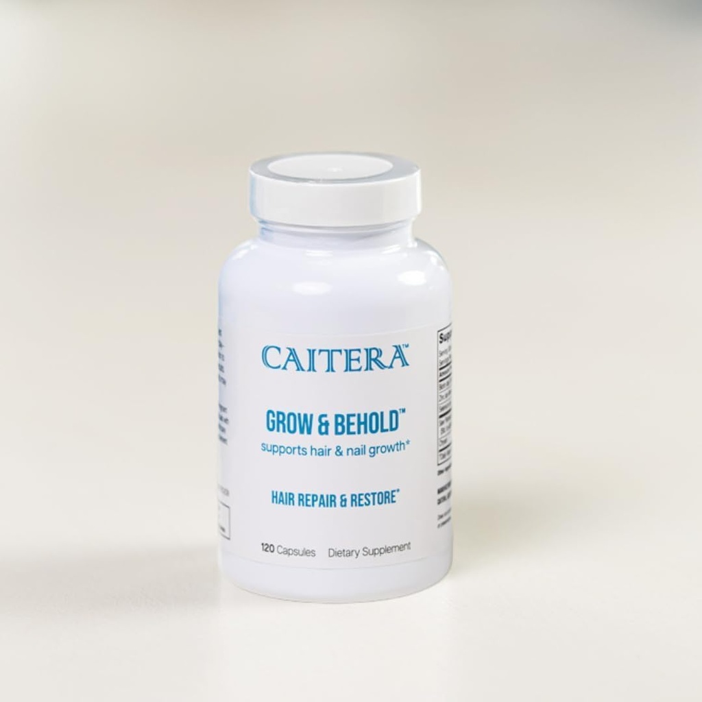 Crescere & Behold | Integratore alimentare clinicamente testato per capelli | Saw Palmetto, Biotina, Zinco & Selenio per sostenere la crescita dei capelli, Vitalità, Shine & pienezza | Vegan 120 capsule