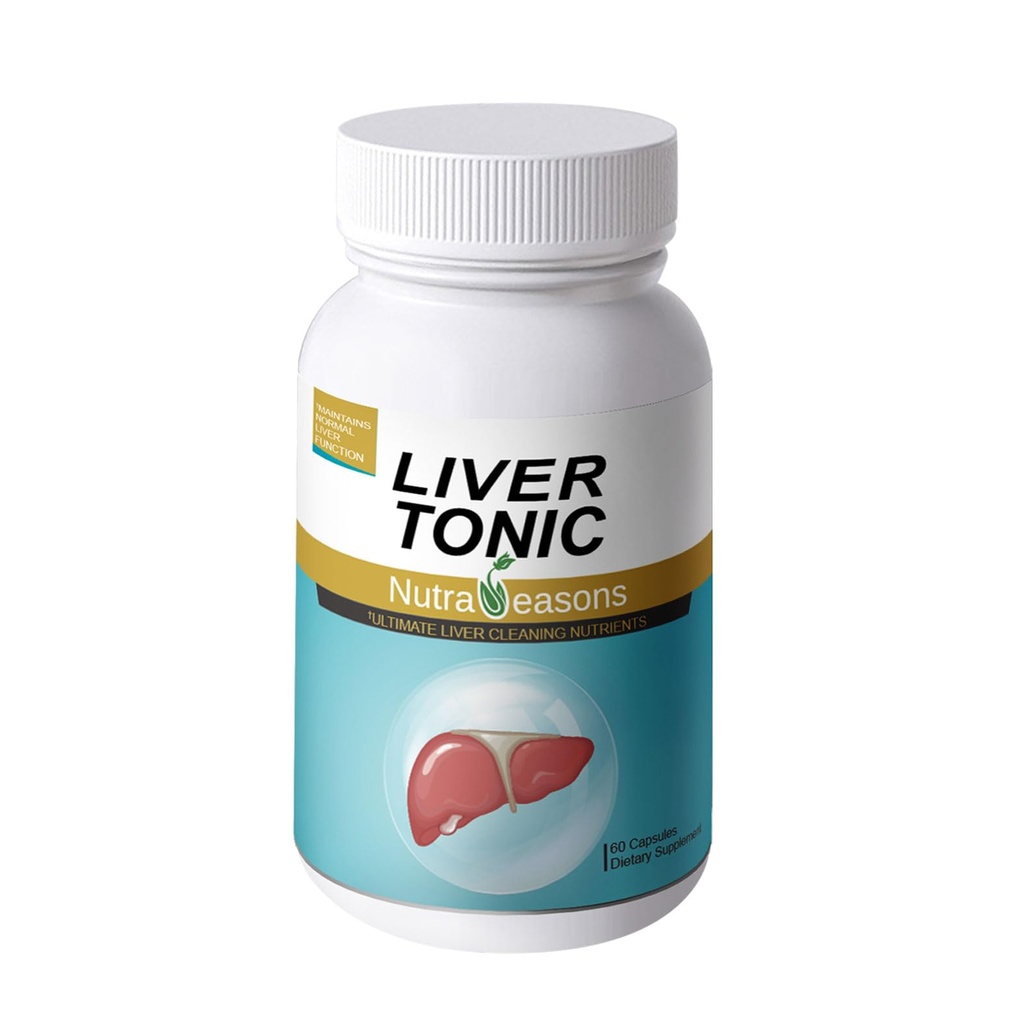 Tonico del fegato - Nuovo imballaggio – Detox & Riparazione del fegato con il cardo del latte, NAC, Bitartrate del colino, Ginger, Turmerico, Radice del dente, Estratto di carciofo, Berry di Schisandra, 60 tappi di vege