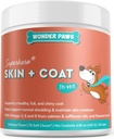 Wonder Paws Skin & Coat Supplemento per cani con olio di salmone, Omega 3 & 6, EPA & DHA, promuove la pelle sana e cappotto, Itchy Relief, Joint and Overall Health, Delicious Flavor, 70 pelle & coat Soft Chews
