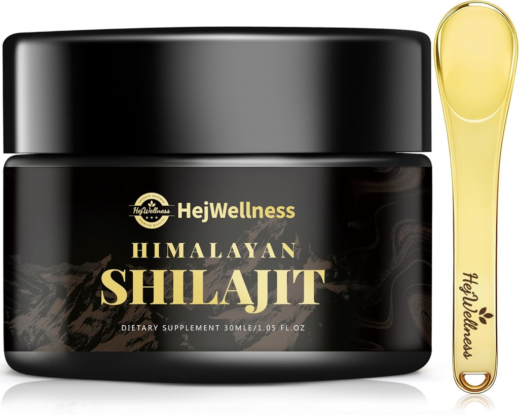 Shilajit Resina Organic 85+ Trace Minerals & Acido Fulvico - 60 Serve Shilajit naturale per uomini e donne per l'energia Boost & supporto immunitario, 500mg