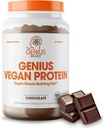 Genius Vegan Protein Powder, Cioccolato - Pianta-Based Lean Muscle Building Shake for Men & Women - Pea & Pumpkin Protein Sources - Naturally Flavored & Sweetened - Dairy & Lactose Free