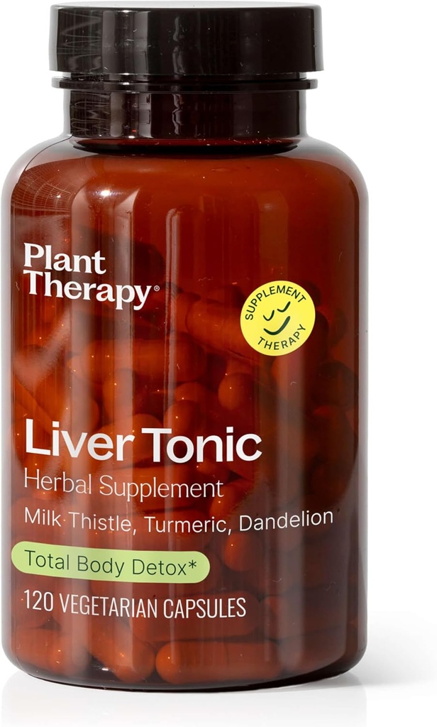 Estratto di supplemento di erbe tonico di terapia vegetale, supporta la funzione del fegato, disintossicante per la salute ottimale, aumenta naturalmente i livelli di energia, 120 capsule vegetariane (4 mesi di fornitura), Made in Italy