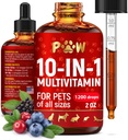 Gatto Multivitamina – Vitamine B, C e D3 in forma liquida – 10 in 1 Vitamine e Integratori di Cane per Aiutare con Allergies & UTIs – Vitamine di Gatto per Cura della Pelle & Cappotto – Glucosamina per Giunti HIPS & – 2 Oz