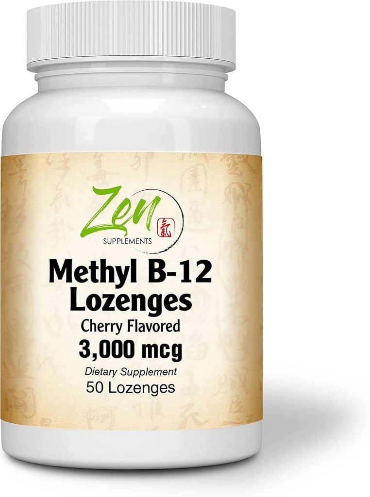 Integratore di vitamina B-12 - con Vitamine B6, Folate, Biotina - Supporta la salute cardiovascolare, Sistema immunitario sano, Funzione cerebrale e nonna - 50 Lozenges
